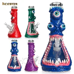 Бонг скляний 3-D Three Eyes Monster 32см