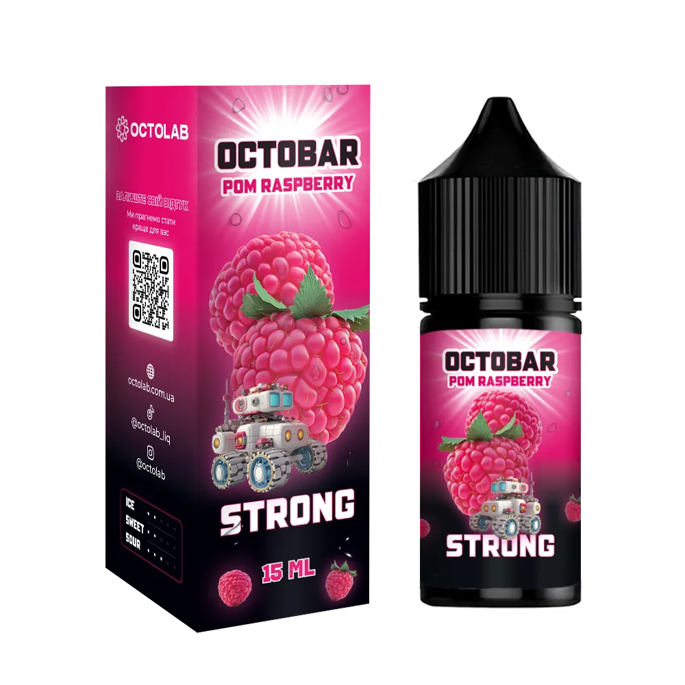 Octobar Strong набір Pom Raspberry 30ml