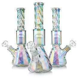 Бонг скляний Holographic Rainbow Perc 35см