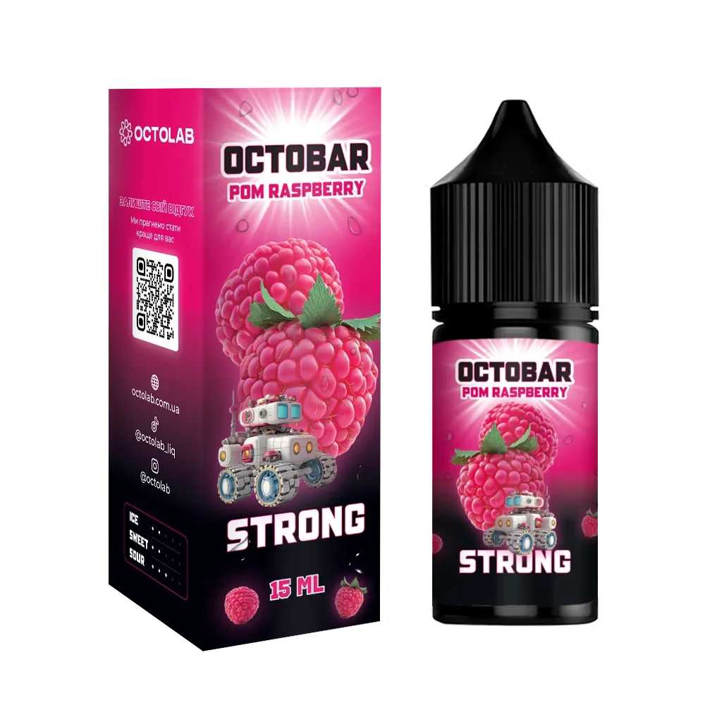 Octobar Strong набір Pom Raspberry 30ml